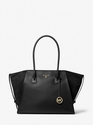 Michael Kors Avril Extra-large Deri Tote Çanta Kadın Siyah | 817420-TJA