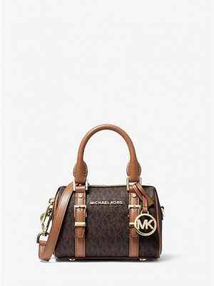 Michael Kors Bedford Legacy Extra-small Logo Duffle Çapraz Askılı Çanta Kadın Kahverengi | 190625-OXA