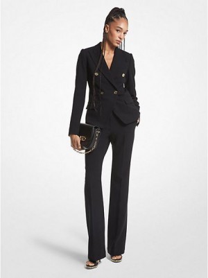 Michael Kors Crepe Double-breasted Blazer Elbise Kadın Siyah | 539741-VMI