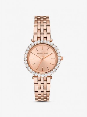 Michael Kors Darci Pave Saat Kadın Pembe Altın | 419870-DYC