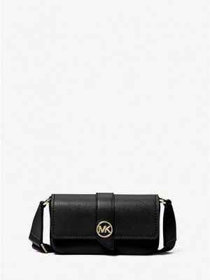 Michael Kors Greenwich Extra-small Saffiano Deri Askılı Çapraz Askılı Çanta Kadın Siyah | 475201-VZY