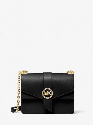 Michael Kors Greenwich Small Saffiano Deri Çapraz Askılı Çanta Kadın Siyah | 289064-CEX