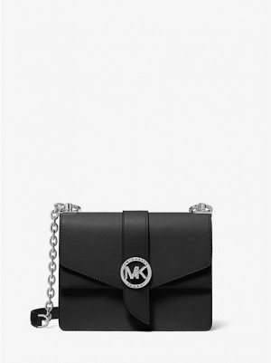 Michael Kors Greenwich Small Saffiano Deri Çapraz Askılı Çanta Kadın Siyah | 091478-XHB