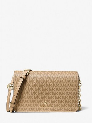 Michael Kors Jet Set Large Logo Çapraz Askılı Çanta Kadın Kahverengi | 083519-LHD