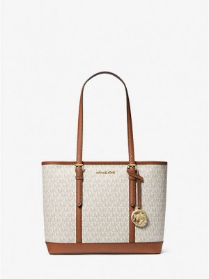 Michael Kors Jet Set Travel Small Logo Tote Çanta Kadın Açık Sarı | 691274-TZI