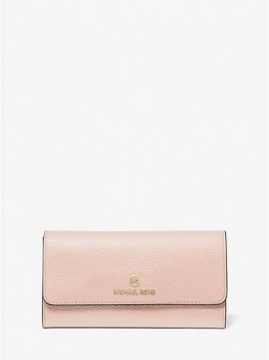 Michael Kors Large Pebbled Deri Tri-fold Cüzdan Kadın Pembe | 752084-HJG