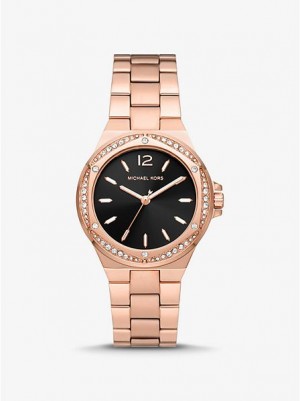 Michael Kors Lennox Pave Saat Kadın Pembe Altın | 271548-KTL