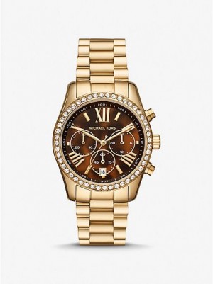 Michael Kors Lexington Pave Saat Kadın Altın | 073849-SFP