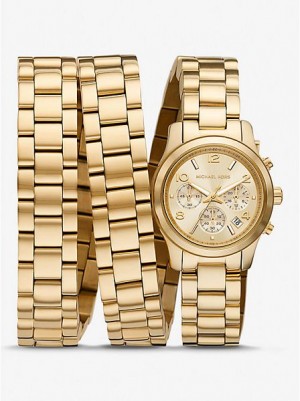 Michael Kors Limited-edition Runway 18k Stainless Steel Wrap Saat Kadın Altın | 739805-ASX