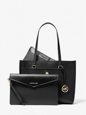 Michael Kors Maisie Large Pebbled Deri 3-in-1 Tote Çanta Kadın Siyah | 760835-CQY