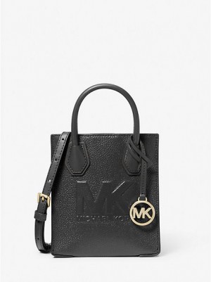 Michael Kors Mercer Extra-small Pebbled Deri Çapraz Askılı Çanta Kadın Siyah | 852906-PFL