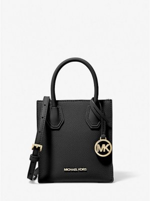 Michael Kors Mercer Extra-small Pebbled Deri Çapraz Askılı Çanta Kadın Siyah | 104725-WFS