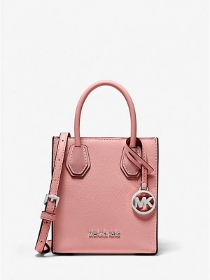 Michael Kors Mercer Extra-small Pebbled Deri Çapraz Askılı Çanta Kadın Pembe | 547912-VRM