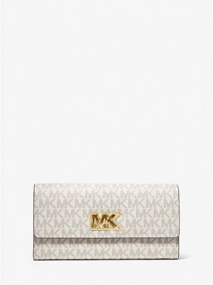 Michael Kors Mimi Large Logo Bi-fold Cüzdan Kadın Açık Sarı | 408213-GNP