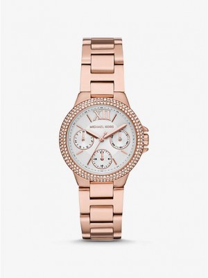 Michael Kors Mini Camille Pave Saat Kadın Pembe Altın | 297614-SCU