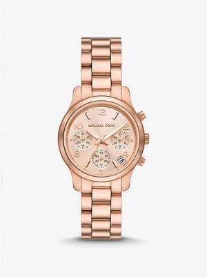 Michael Kors Mini Runway Saat Kadın Pembe Altın | 870314-OLW