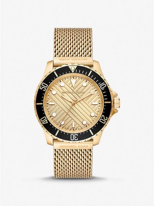 Michael Kors Oversized Slim Everest Mesh Saat Kadın Altın | 541238-MPC