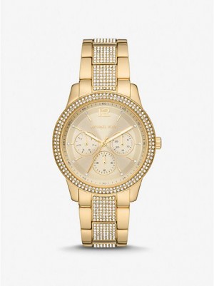 Michael Kors Oversized Tibby Pave Saat Kadın Altın | 046781-AIR