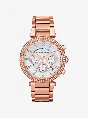 Michael Kors Parker Saat Kadın Pembe Altın | 275394-IUA