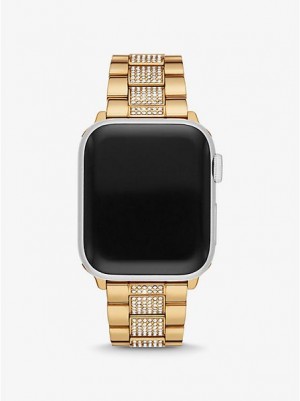 Michael Kors Pave Askılı For Apple Saat Kadın Altın | 358201-GRN