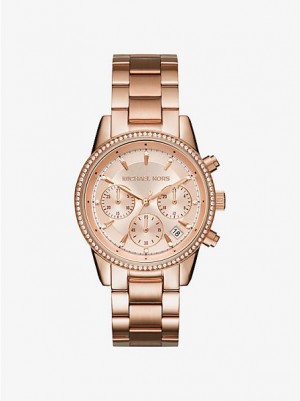 Michael Kors Ritz Saat Kadın Pembe Altın | 460975-DPW