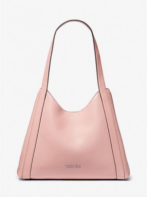 Michael Kors Rosemary Large Pebbled Deri Omuz Çantası Kadın Pembe | 486351-BIC