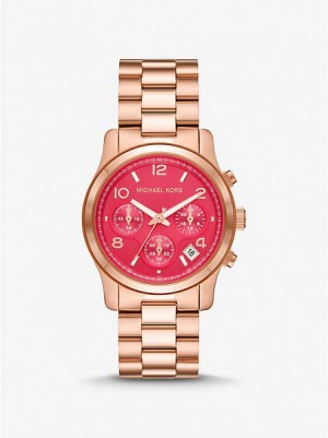 Michael Kors Runway Saat Kadın Pembe Altın | 562973-IYN