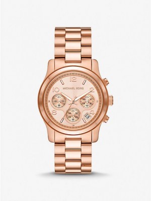 Michael Kors Runway Saat Kadın Pembe Altın | 468590-EIT