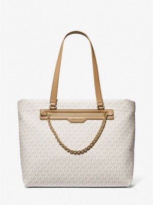 Michael Kors Slater Large Logo Tote Çanta Kadın Kahverengi | 594732-VDT