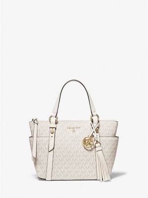 Michael Kors Sullivan Small Logo Tote Çanta Kadın Krema | 598074-VHX