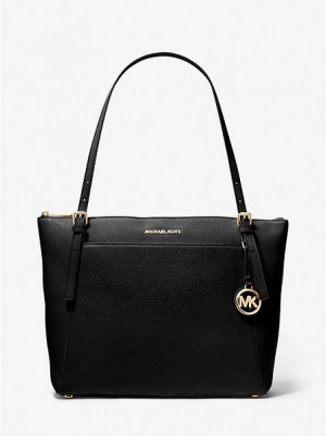 Michael Kors Voyager Large Pebbled Deri Tote Çanta Kadın Siyah | 652193-AXZ