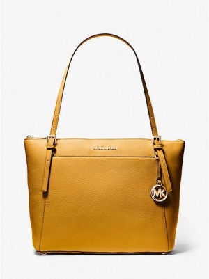 Michael Kors Voyager Large Pebbled Deri Tote Çanta Kadın Sarı | 843759-MON