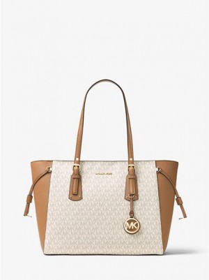 Michael Kors Voyager Medium Logo Tote Çanta Kadın Açık Sarı | 052739-HKG