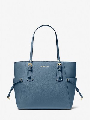 Michael Kors Voyager Small Pebbled Deri Tote Çanta Kadın Mavi | 145927-VRD