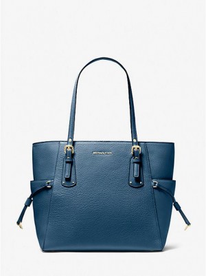 Michael Kors Voyager Small Pebbled Deri Tote Çanta Kadın Mavi | 520648-HCP