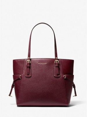 Michael Kors Voyager Small Pebbled Deri Tote Çanta Kadın Bordo | 042513-KHL