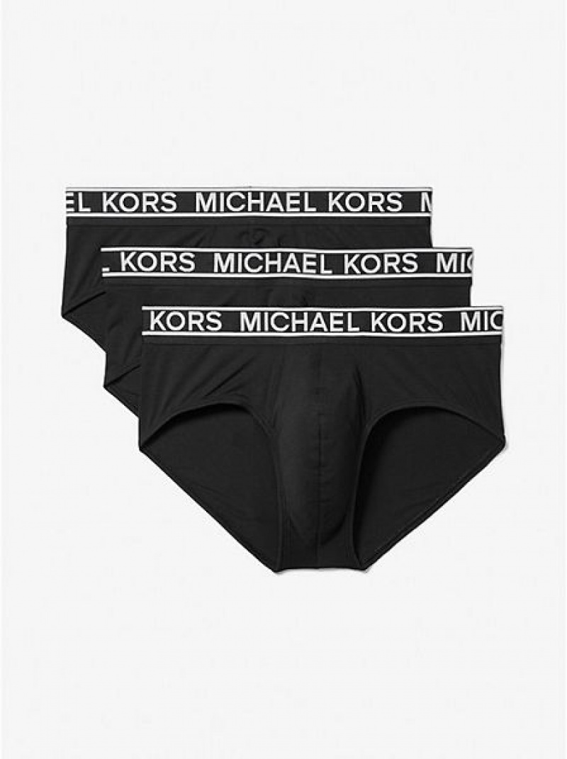 Michael Kors 3-pack Stretch Naylon Külot Erkek Siyah | 820964-LOV