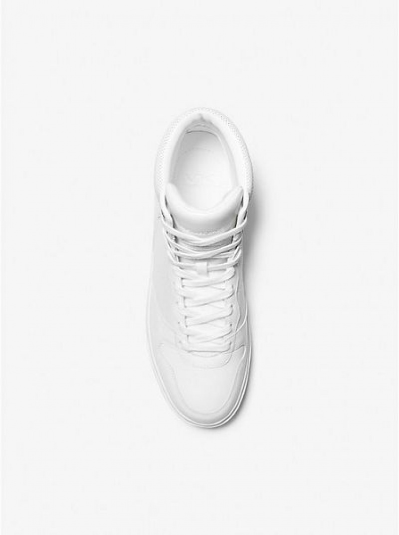 Michael Kors Barett Deri High Top Sneakers Erkek Beyaz | 316942-IQY