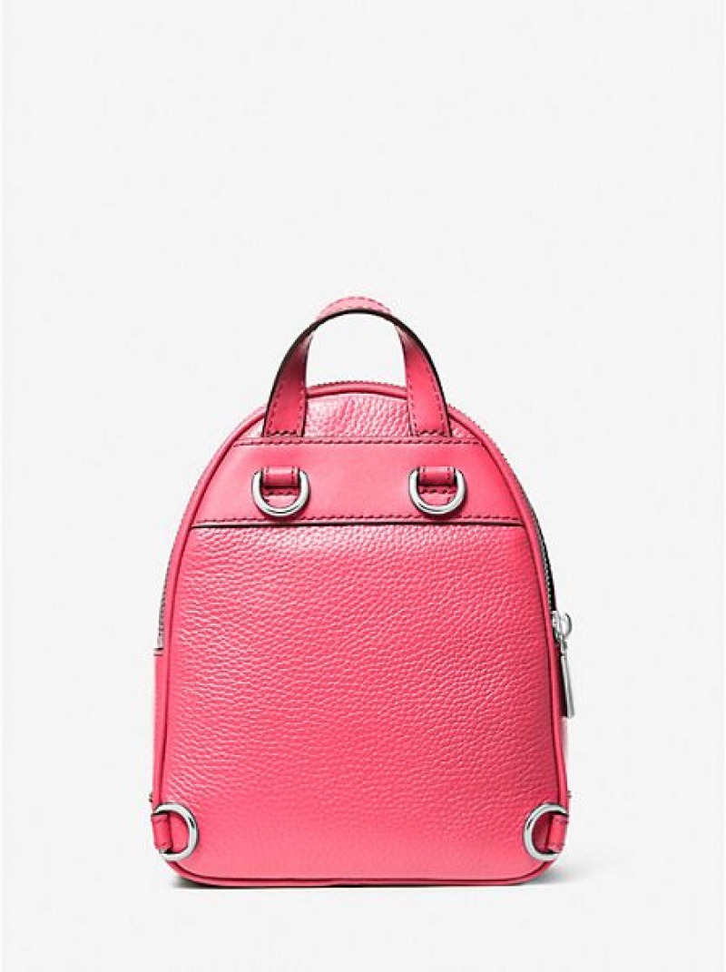 Michael Kors Brooklyn Extra-small Pebbled Deri Sırt Çantası Kadın Pembe | 876501-LID