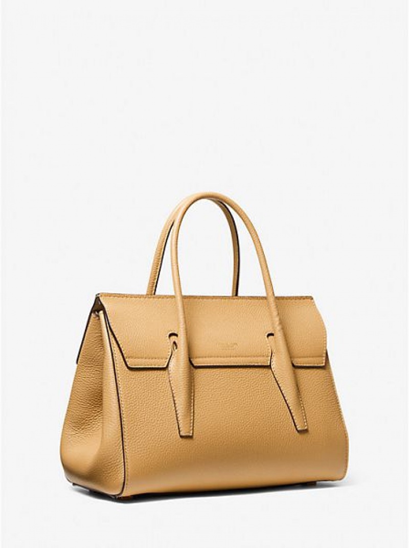 Michael Kors Campbell Medium Pebbled Deri Satchel Çanta Kadın Kahverengi | 526813-CQE