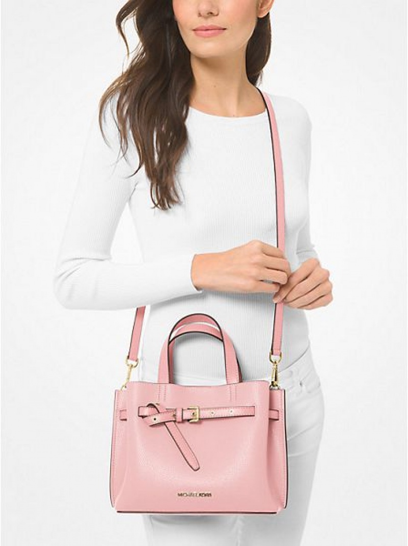 Michael Kors Emilia Small Pebbled Deri Satchel Çanta Kadın Pembe | 721906-FYA