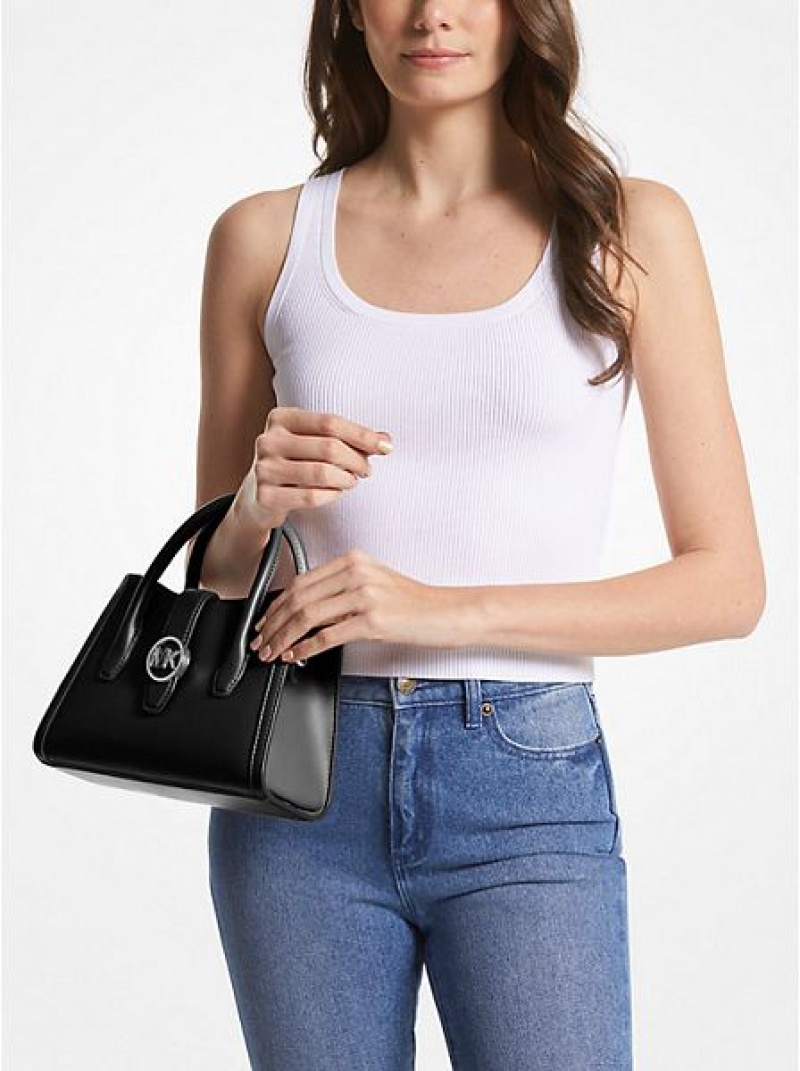 Michael Kors Gabby Small Faux Deri Satchel Çanta Kadın Siyah | 780915-FCQ