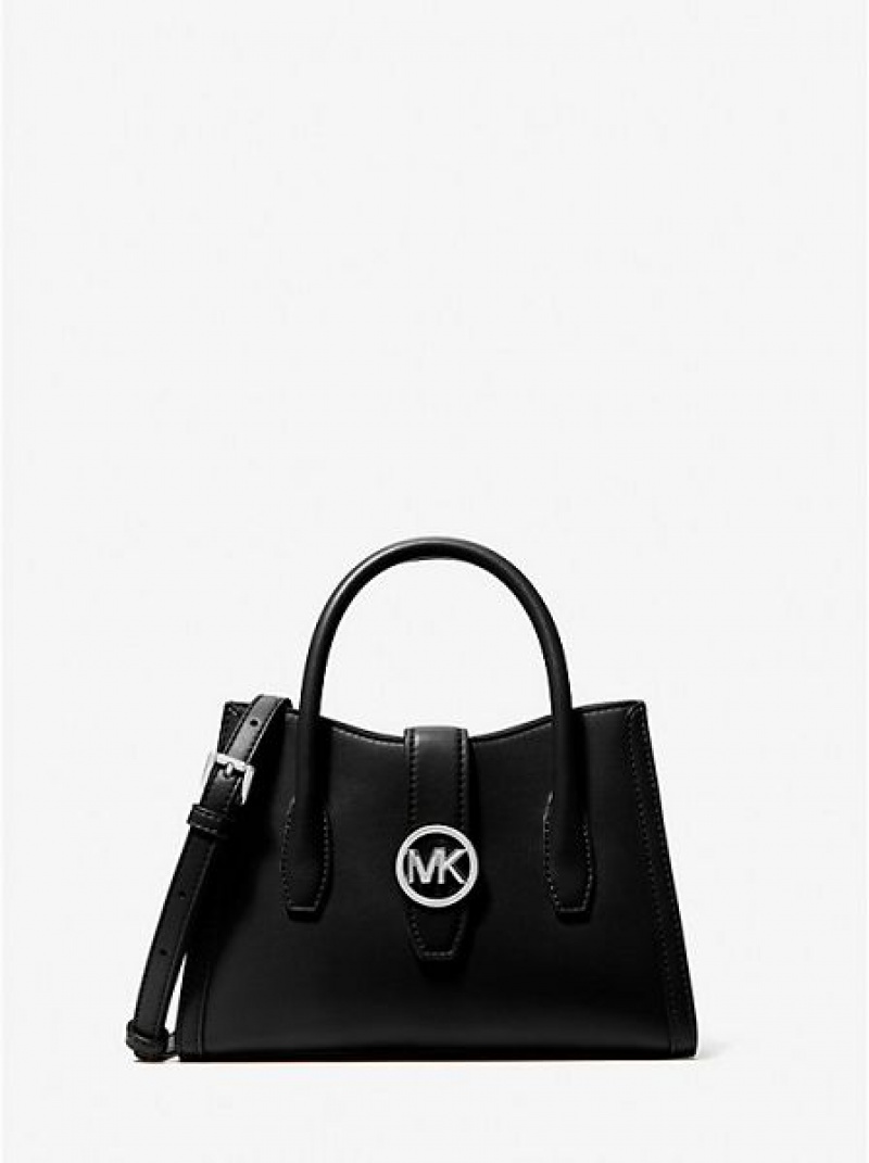 Michael Kors Gabby Small Faux Deri Satchel Çanta Kadın Siyah | 780915-FCQ