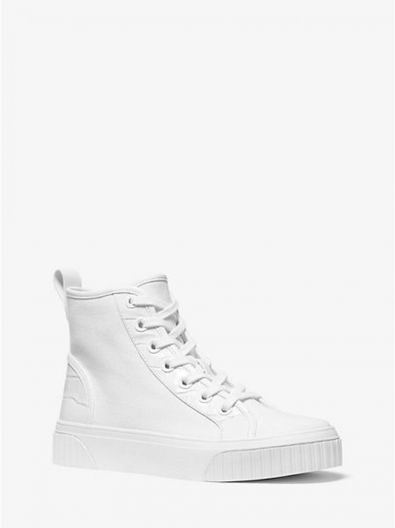 Michael Kors Gertie Kanvas High Top Sneakers Kadın Beyaz | 831065-IMJ