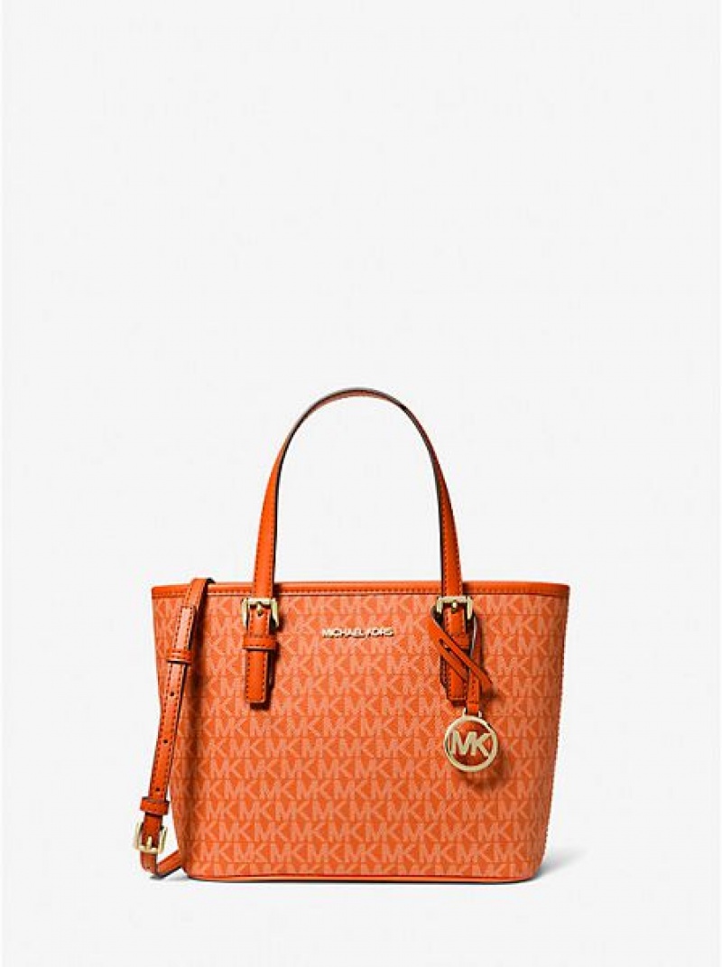 Michael Kors Jet Set Travel Extra-small Logo Tote Çanta Kadın Kırmızı | 143876-WLF