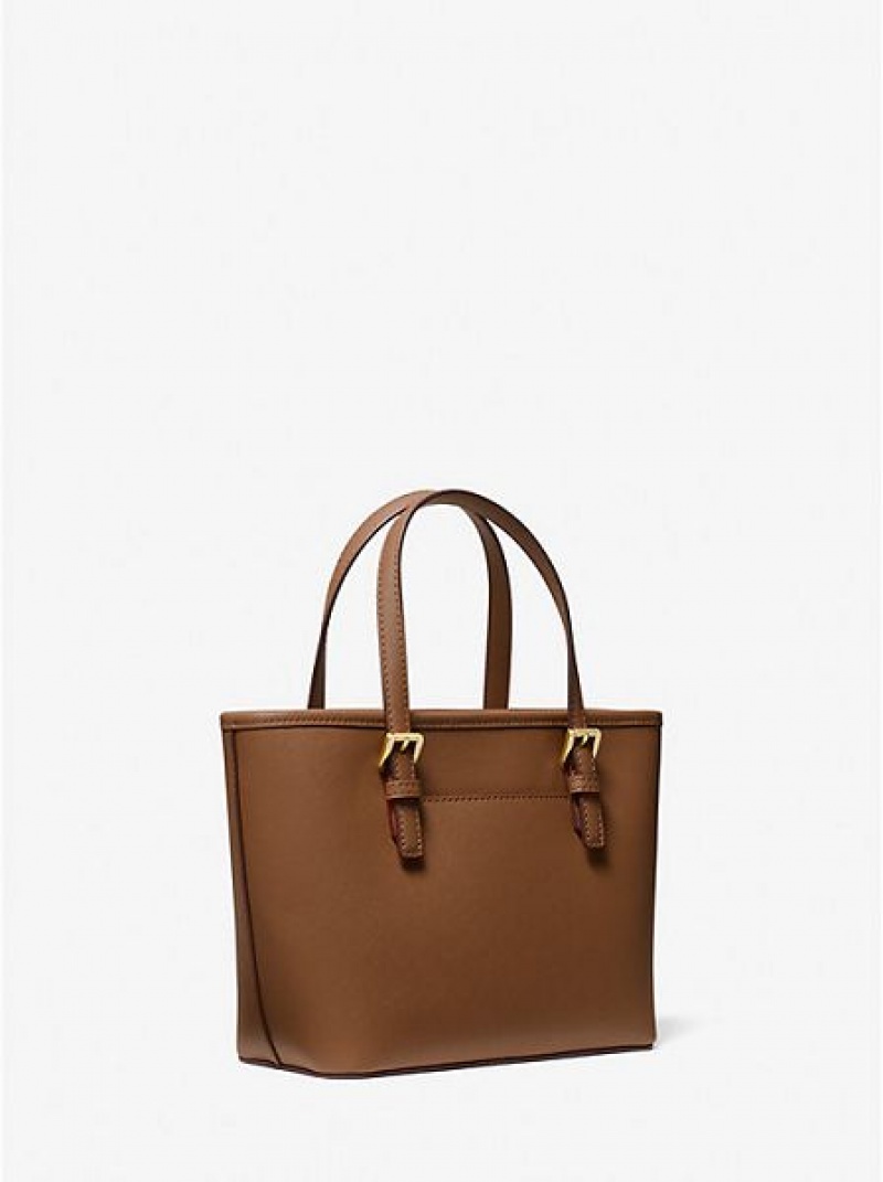 Michael Kors Jet Set Travel Extra-small Saffiano Deri Tote Çanta Kadın Kahverengi | 409276-WVE