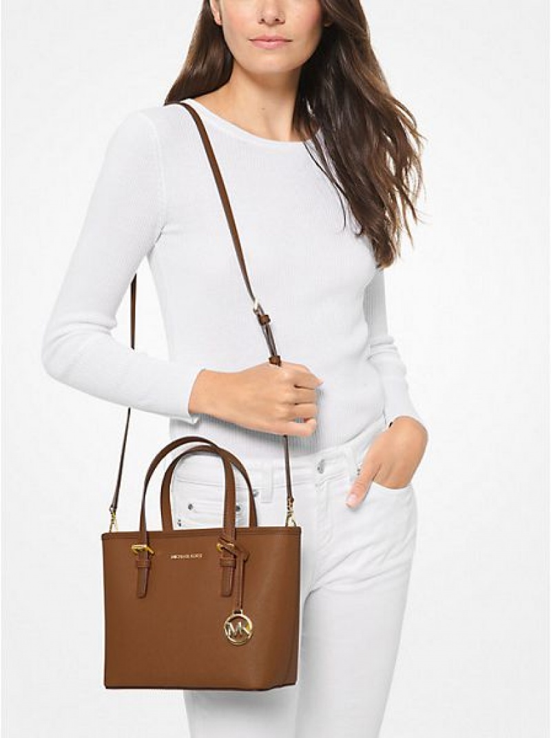 Michael Kors Jet Set Travel Extra-small Saffiano Deri Tote Çanta Kadın Kahverengi | 409276-WVE