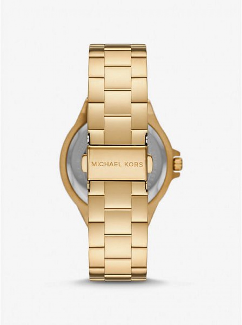 Michael Kors Lennox Pave Logo Saat Kadın Altın | 410276-GCW