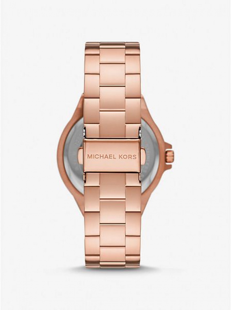 Michael Kors Lennox Pave Logo Saat Kadın Pembe Altın | 310572-DNM