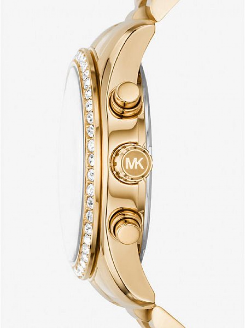 Michael Kors Lexington Pave Saat Kadın Altın | 073849-SFP